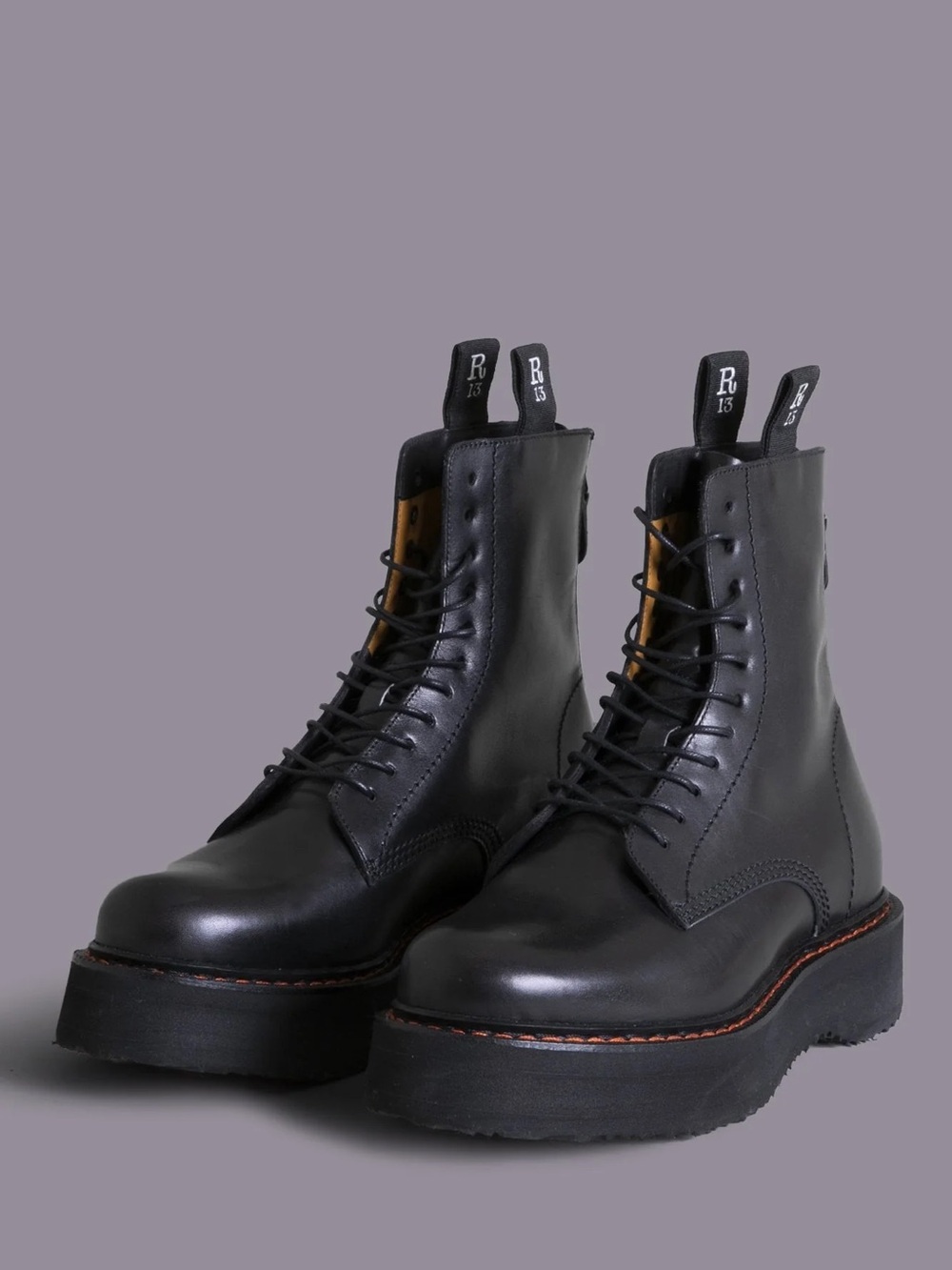 Authentic R13 single stack black platform men’s boots - Picture 5 of 5